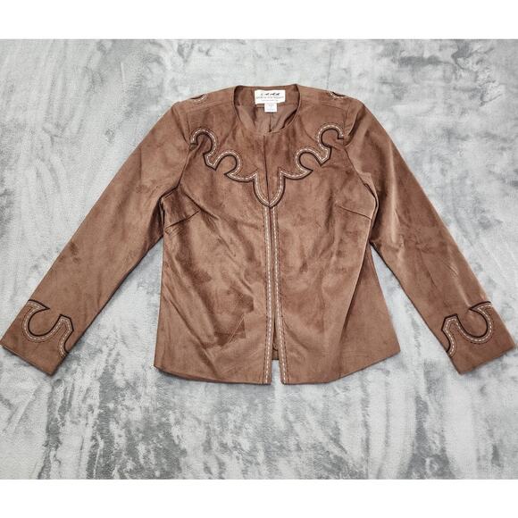 Back In The Saddle Jackets & Blazers - Vintage Y2K Back In the Saddle Sueded Jacket Size S Brown Embroidered Western